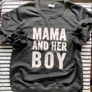 "Mama and her boy" crew neck sweat shirt xl